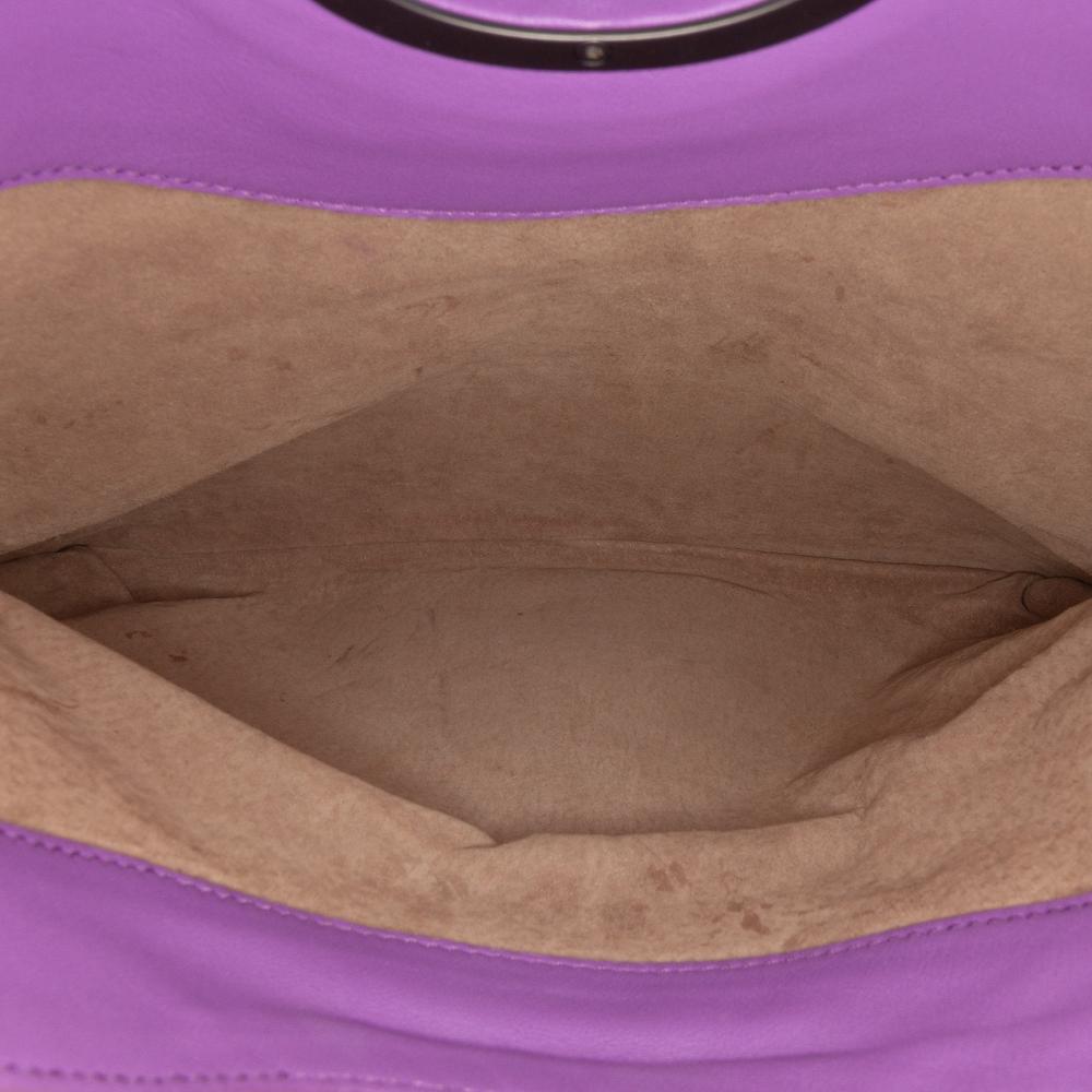 Bottega Veneta AB Bottega Veneta Purple Dark Purple Nappa Leather Leather Nappa Intrecciato Turn Lock Clutch Italy