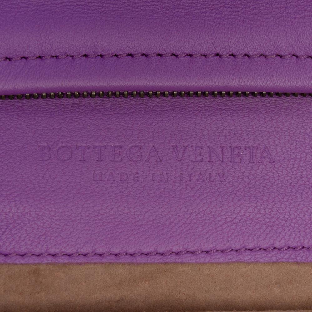 Bottega Veneta AB Bottega Veneta Purple Dark Purple Nappa Leather Leather Nappa Intrecciato Turn Lock Clutch Italy
