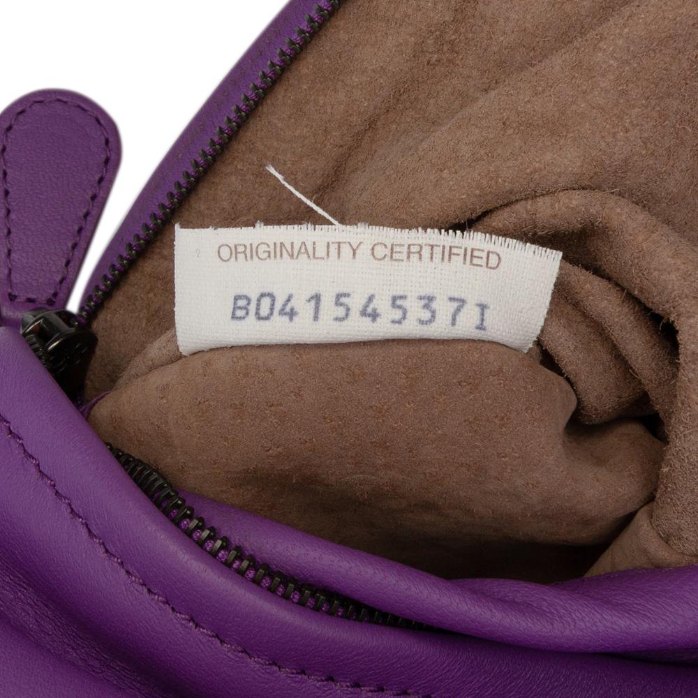 Bottega Veneta AB Bottega Veneta Purple Dark Purple Nappa Leather Leather Nappa Intrecciato Turn Lock Clutch Italy