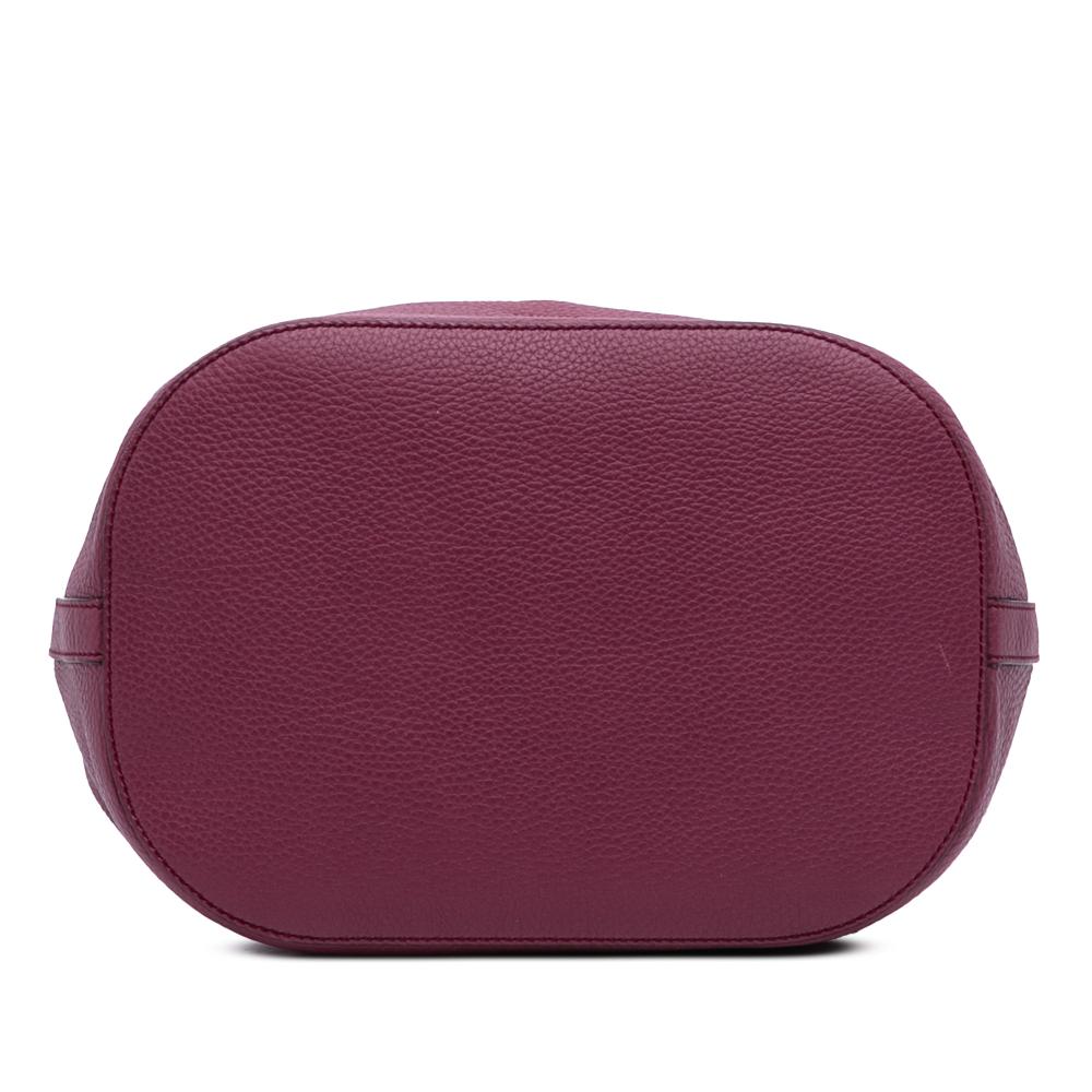 Gucci AB Gucci Purple Magenta Calf Leather Pebbled skin Miss Bamboo Bucket Bag Italy