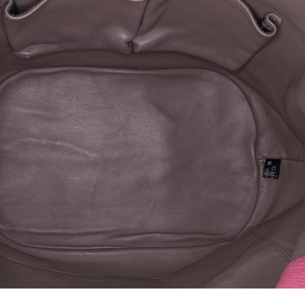 Gucci AB Gucci Purple Magenta Calf Leather Pebbled skin Miss Bamboo Bucket Bag Italy