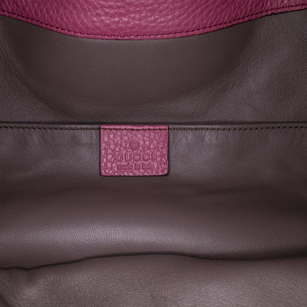 Gucci AB Gucci Purple Magenta Calf Leather Pebbled skin Miss Bamboo Bucket Bag Italy