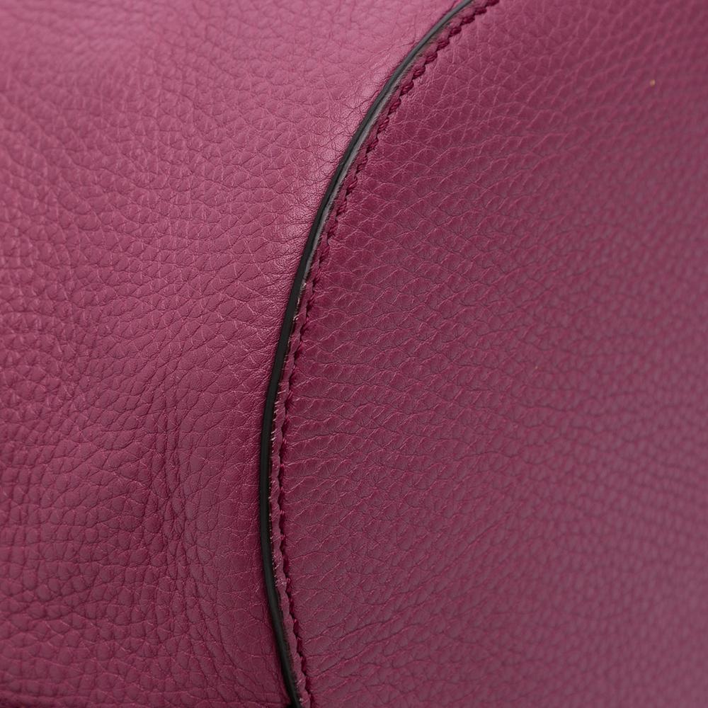 Gucci AB Gucci Purple Magenta Calf Leather Pebbled skin Miss Bamboo Bucket Bag Italy