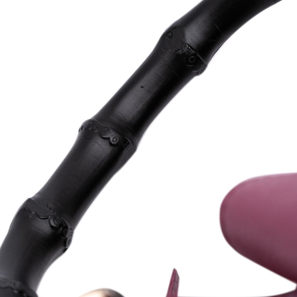 Gucci AB Gucci Purple Magenta Calf Leather Pebbled skin Miss Bamboo Bucket Bag Italy