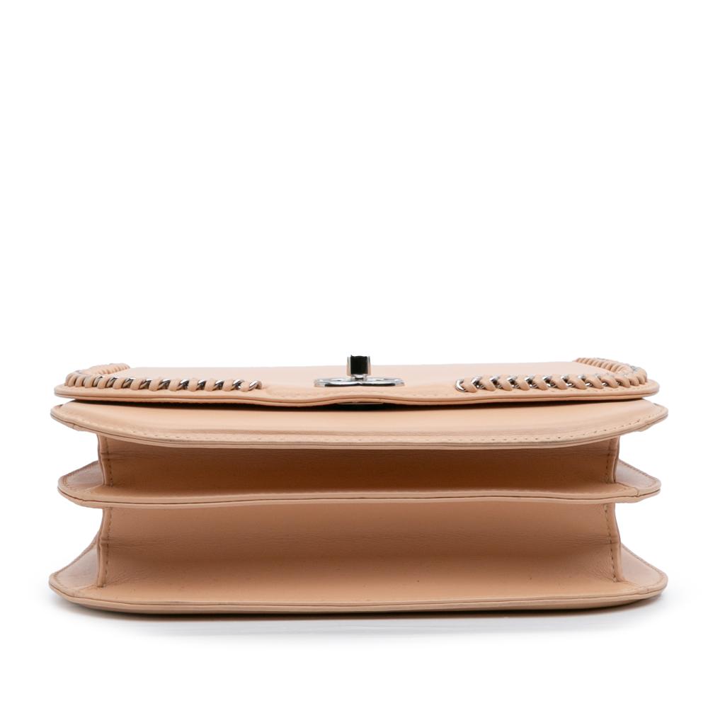 Chanel AB Chanel Brown Nude Calf Leather Small skin Braided Chic Flap France