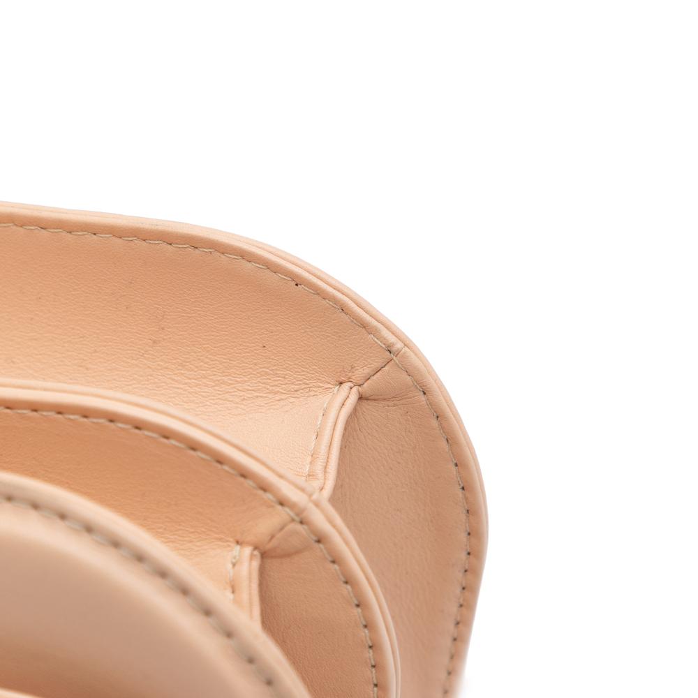 Chanel AB Chanel Brown Nude Calf Leather Small skin Braided Chic Flap France