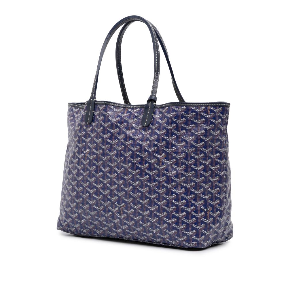 Goyard B Goyard Blue Dark Blue Coated Canvas Fabric Goyardine Saint Louis PM France