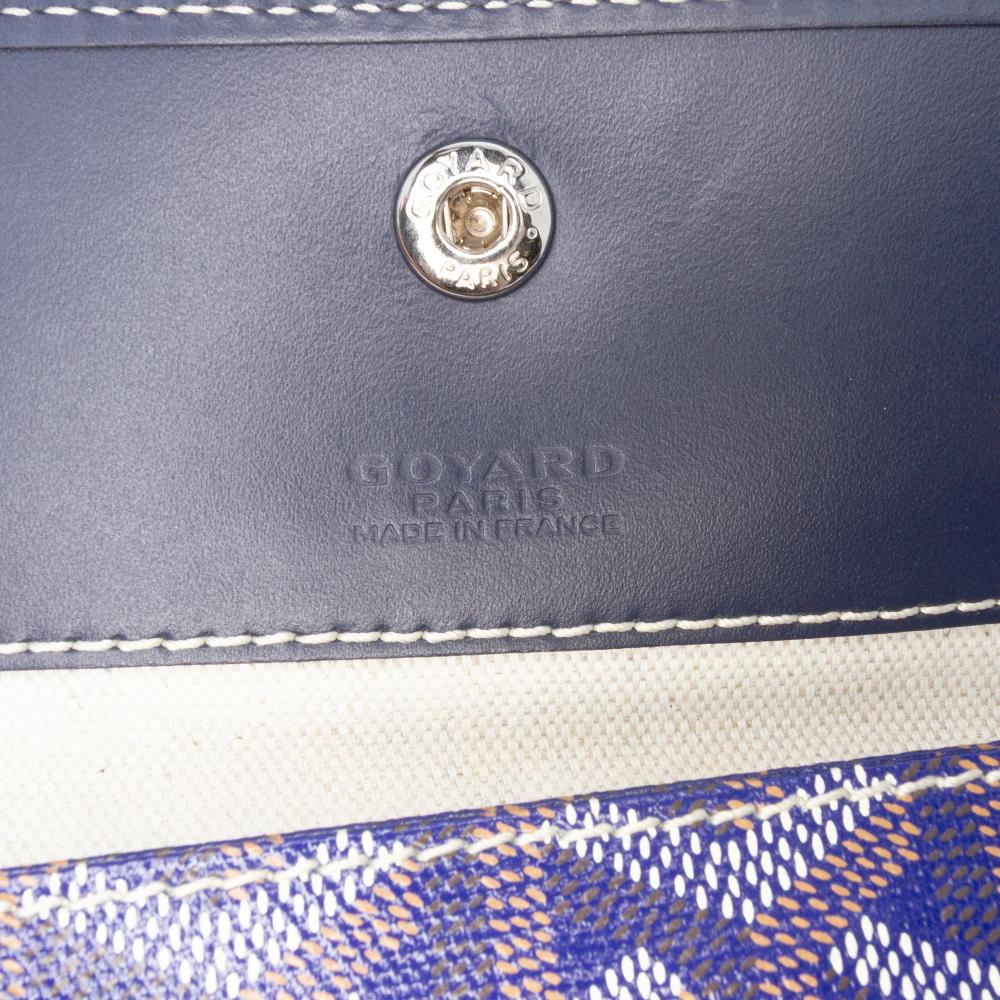 Goyard B Goyard Blue Dark Blue Coated Canvas Fabric Goyardine Saint Louis PM France