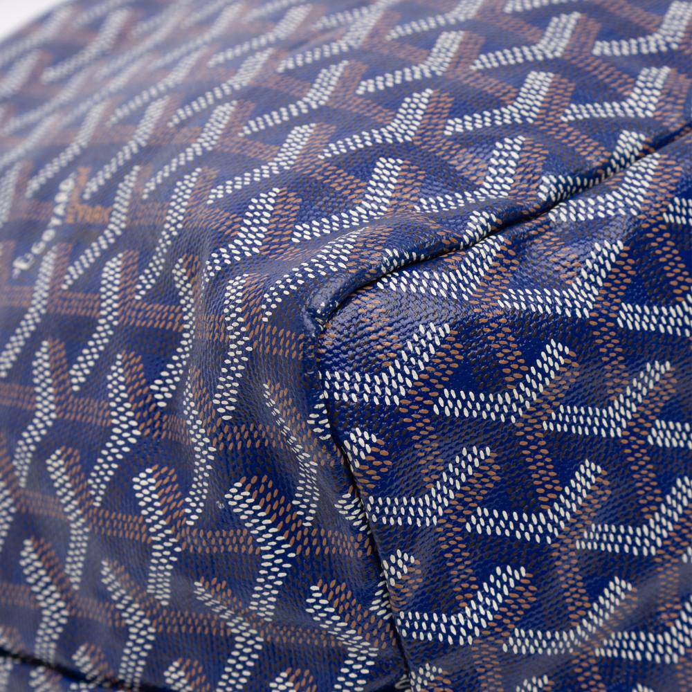 Goyard B Goyard Blue Dark Blue Coated Canvas Fabric Goyardine Saint Louis PM France