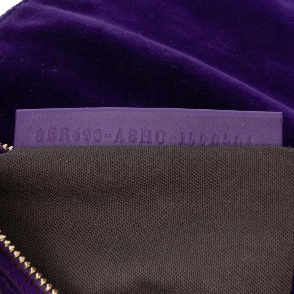 Fendi B Fendi Purple Dark Purple Velvet Fabric Zucca Embossed Baguette Satchel Italy