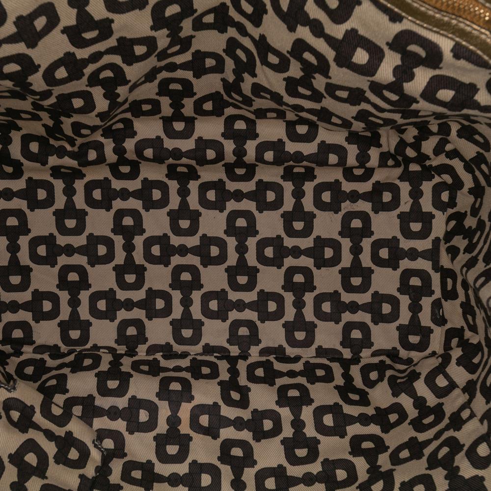 Gucci B Gucci Brown Beige with Gold Canvas Fabric Large GG Jolicoeur Tote Italy