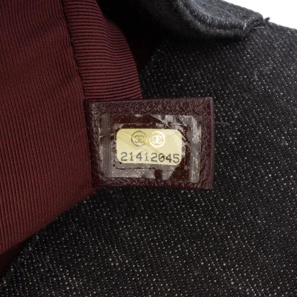 Chanel AB Chanel Gray Dark Gray Denim Fabric Old Medium Quilted Boy Flap Italy