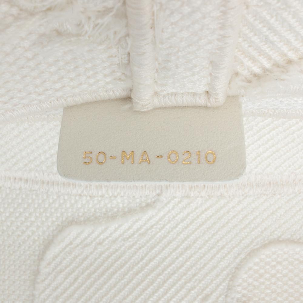 Christian Dior AB Dior White Pearl Canvas Fabric Embroidered Camouflage Saddle Bag Italy