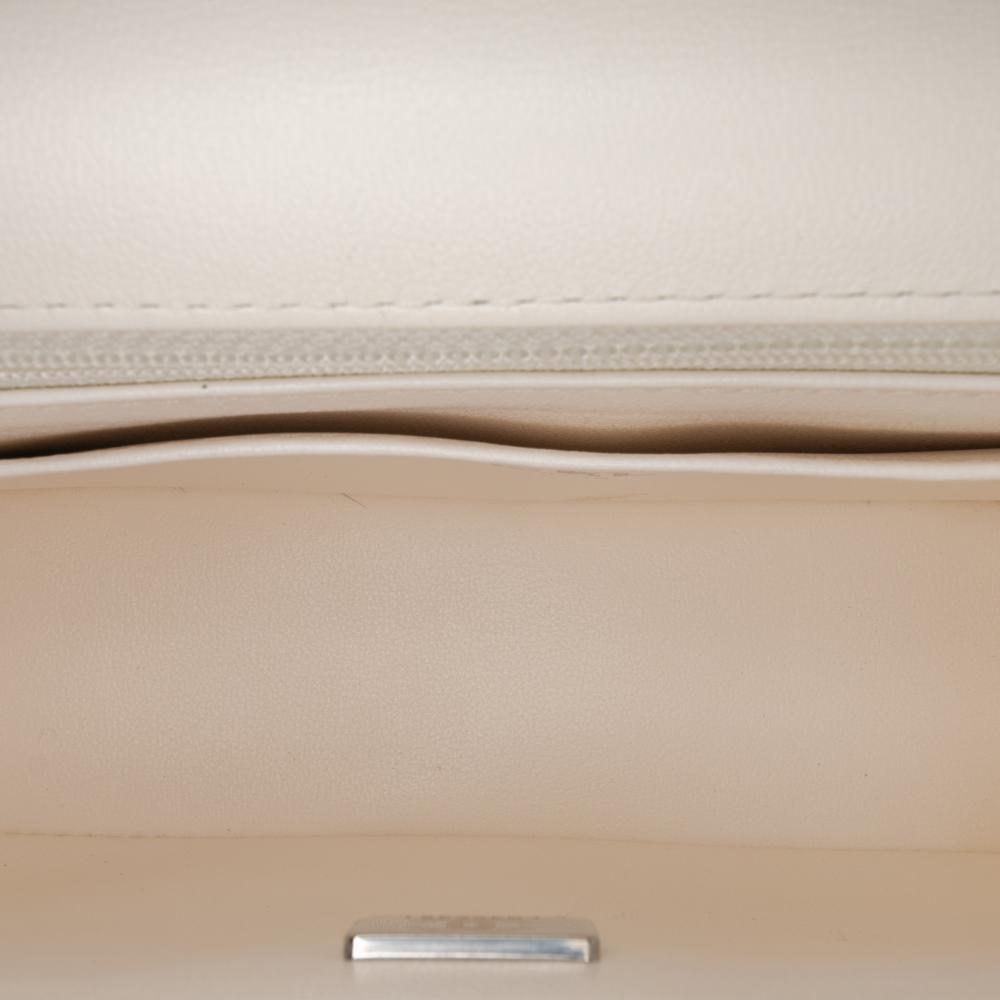 Chanel AB Chanel White Ivory Patent Leather Leather Small Patent Camellia Single Flap France