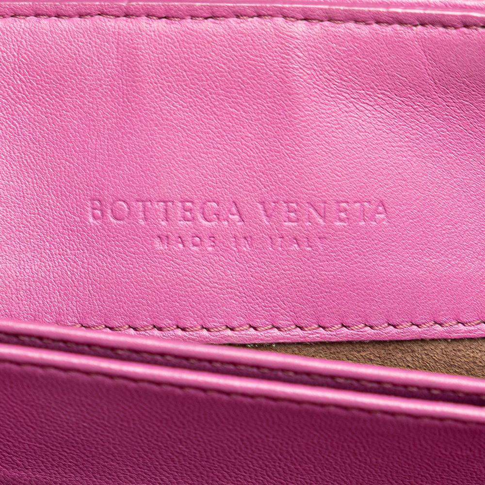 Bottega Veneta B Bottega Veneta Pink Nappa Leather Leather Baby Nappa Intrecciato Olimpia Crossbody Italy