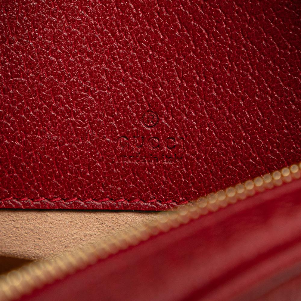 Gucci AB Gucci Red Coated Canvas Fabric Mini GG Supreme Flora Round Ophidia Backpack Italy