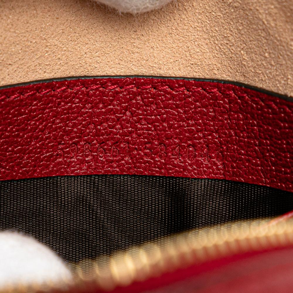 Gucci AB Gucci Red Coated Canvas Fabric Mini GG Supreme Flora Round Ophidia Backpack Italy