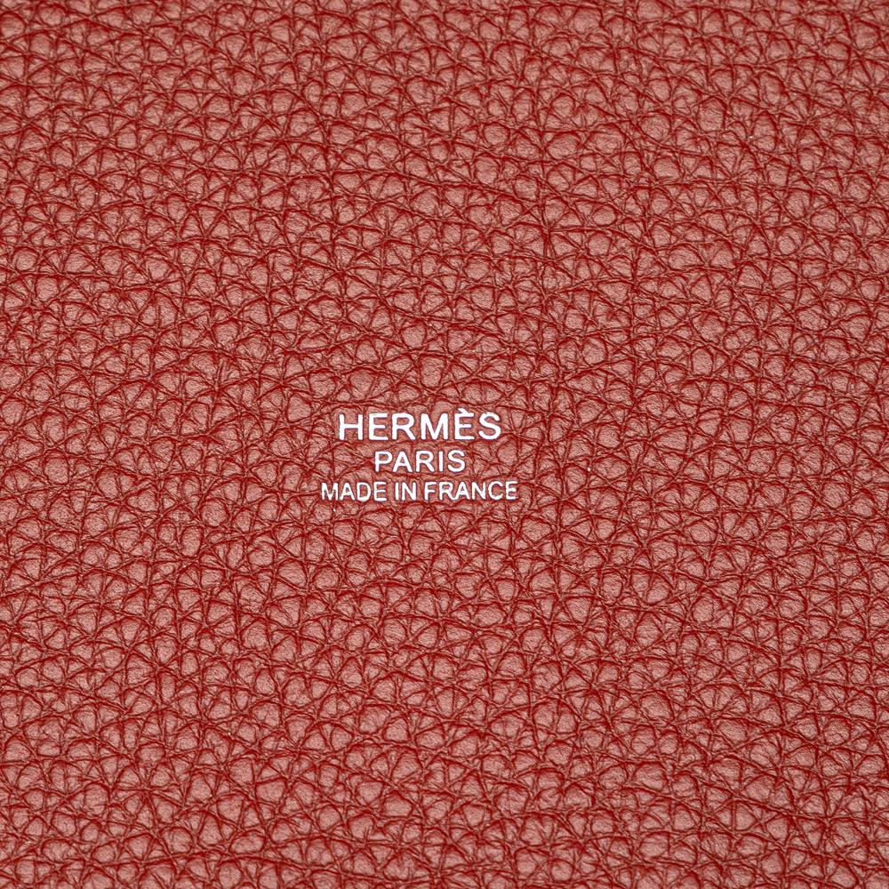 Hermès AB Hermès Brown Beige Canvas Fabric Toile and Clemence Pursangle Tote France