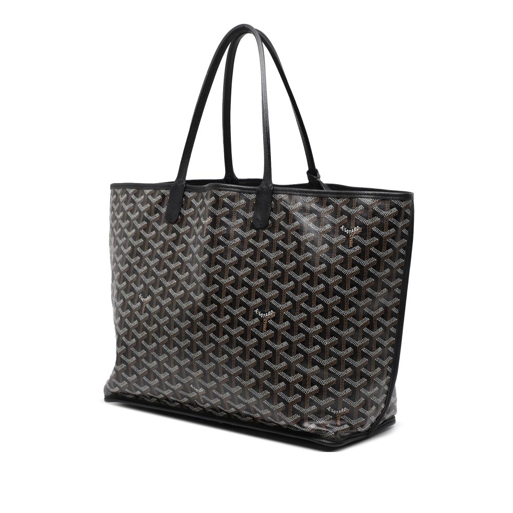 Goyard AB Goyard Black Coated Canvas Fabric Goyardine Reversible Anjou PM France