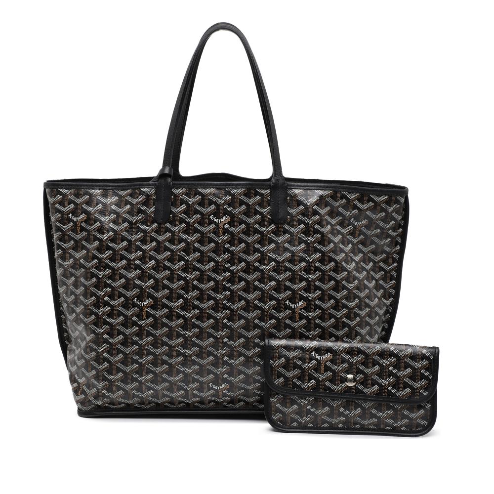 Goyard AB Goyard Black Coated Canvas Fabric Goyardine Reversible Anjou PM France
