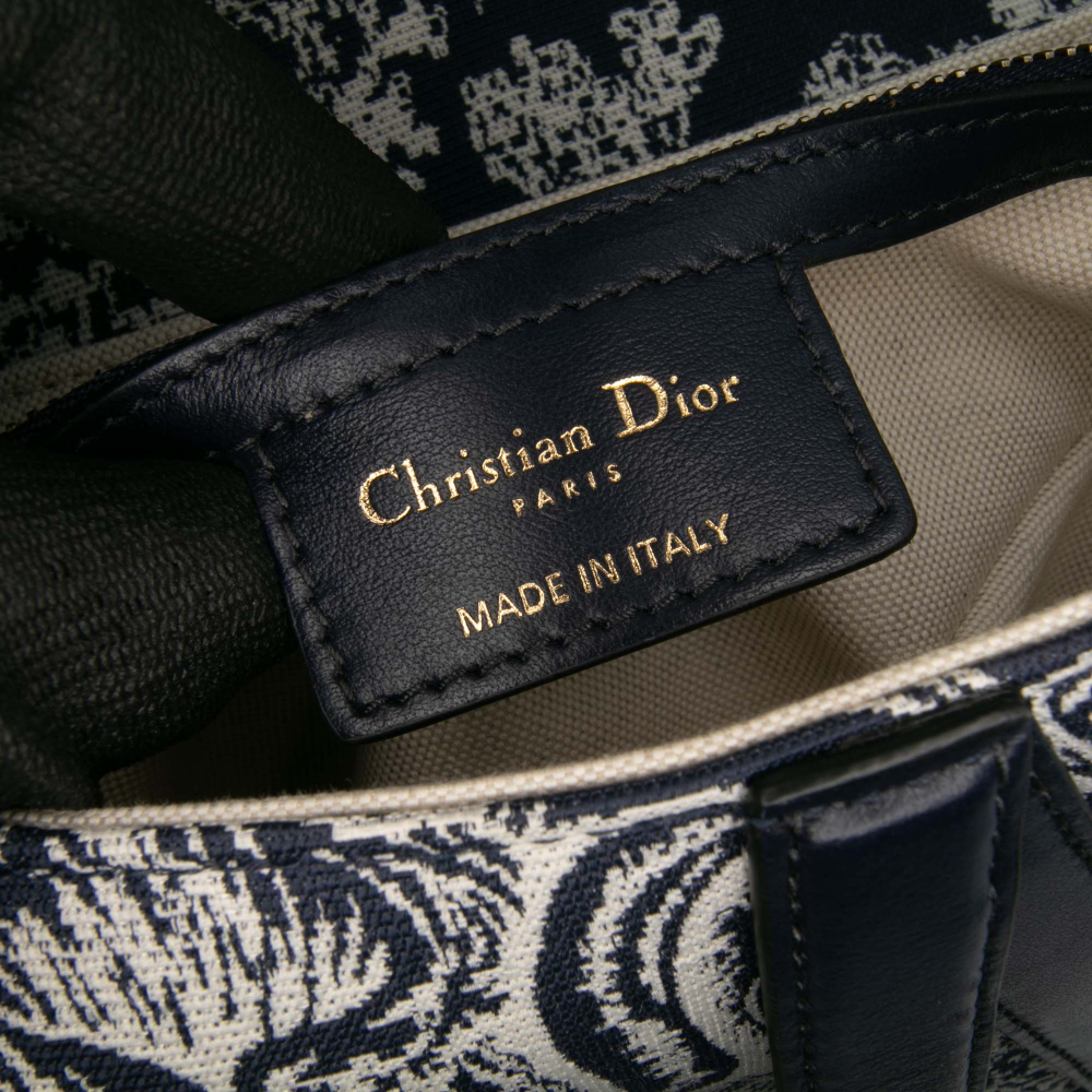 Christian Dior Saddle Canvas Saddle Handbag No Strap Blue