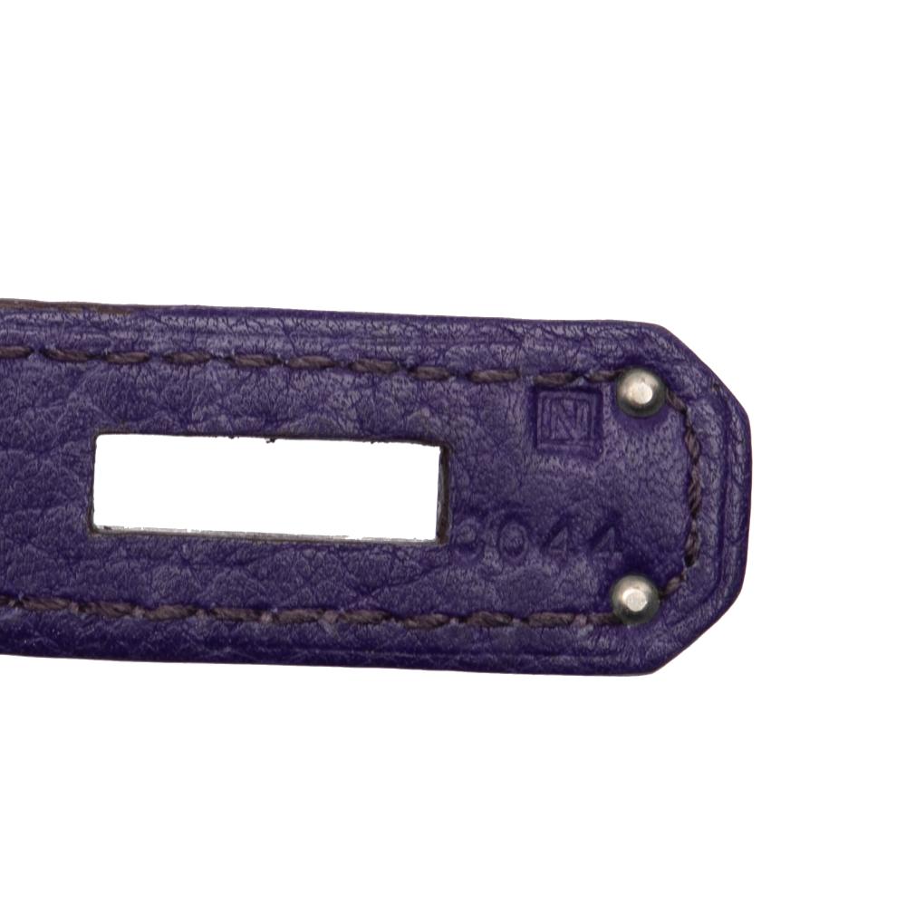 Hermès AB Hermès Purple Violet Calf Leather Clemence Birkin 30 France