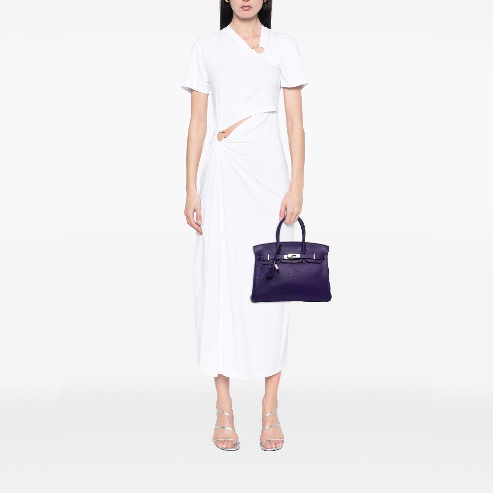 Hermès AB Hermès Purple Violet Calf Leather Clemence Birkin 30 France