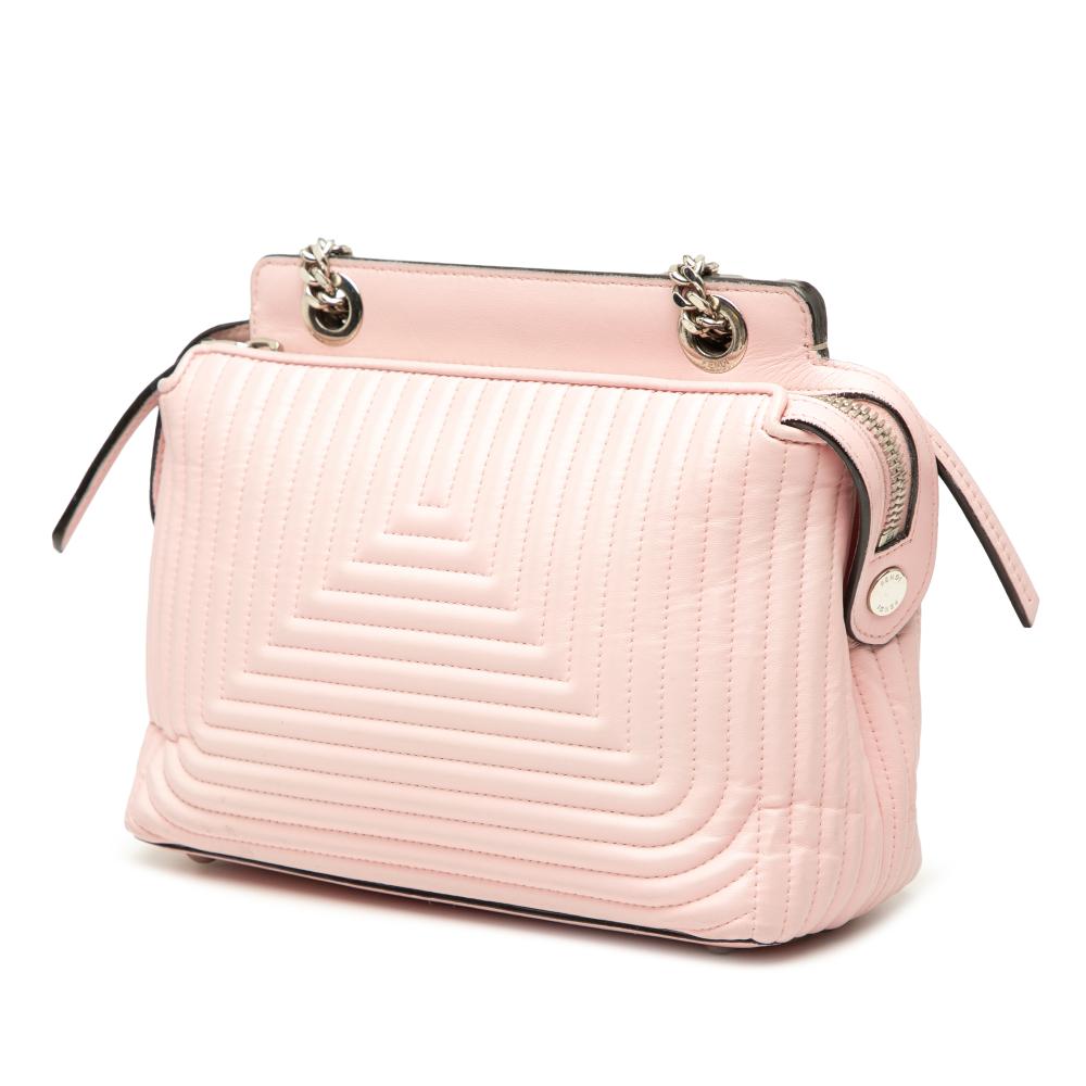 Fendi B Fendi Pink Lambskin Leather Leather Small Lambskin DotCom Click Shoulder Bag Italy