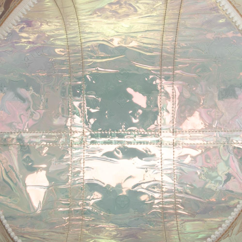 Louis Vuitton AB Louis Vuitton White PVC Plastic Monogram Prism Keepall Bandouliere 50 France