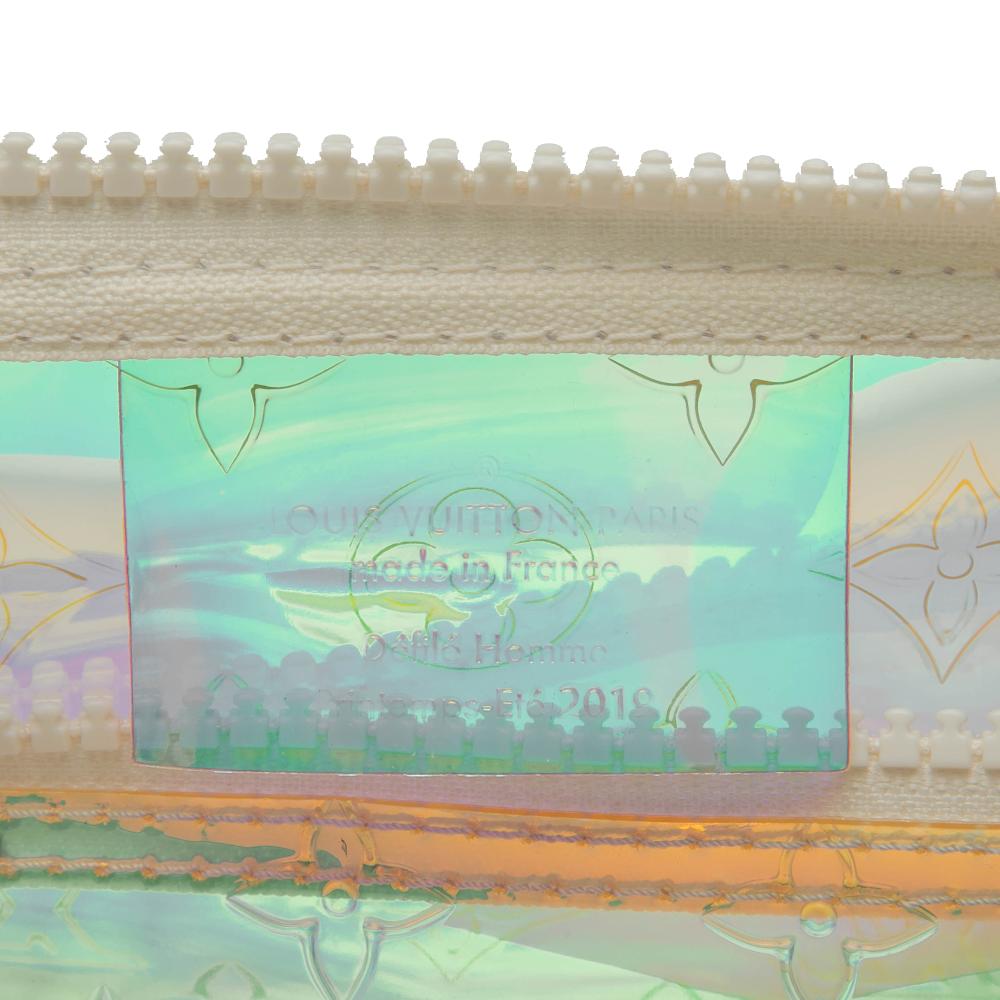 Louis Vuitton AB Louis Vuitton White PVC Plastic Monogram Prism Keepall Bandouliere 50 France