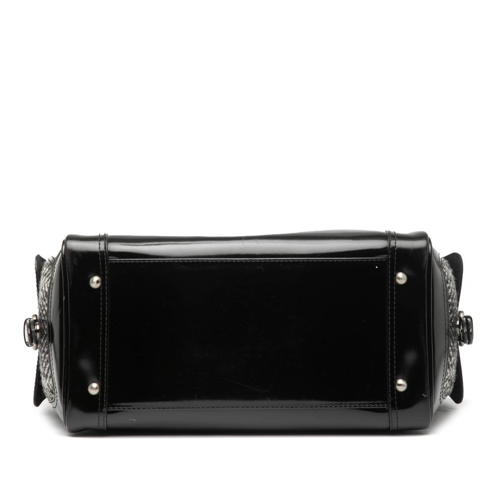 Burberry B Burberry Black Wool Fabric Leather Trimmed Cargo Handbag United Kingdom