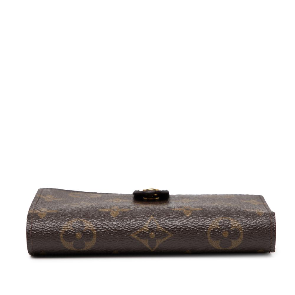 Louis Vuitton AB Louis Vuitton Brown Monogram Canvas Fabric Monogram Porte Monnaie Billets Viennois France