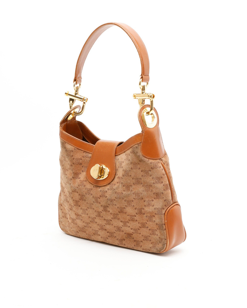 Celine Céline Suede Macadam Shoulder Bag