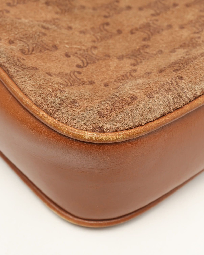 Celine Céline Suede Macadam Shoulder Bag