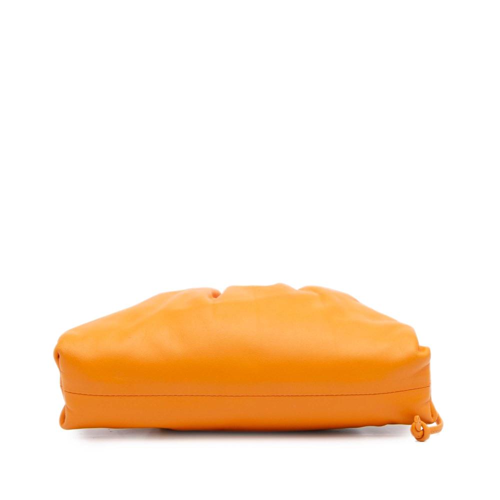 Bottega Veneta AB Bottega Veneta Orange Lambskin Leather Leather Lambskin The Mini Pouch Crossbody Italy