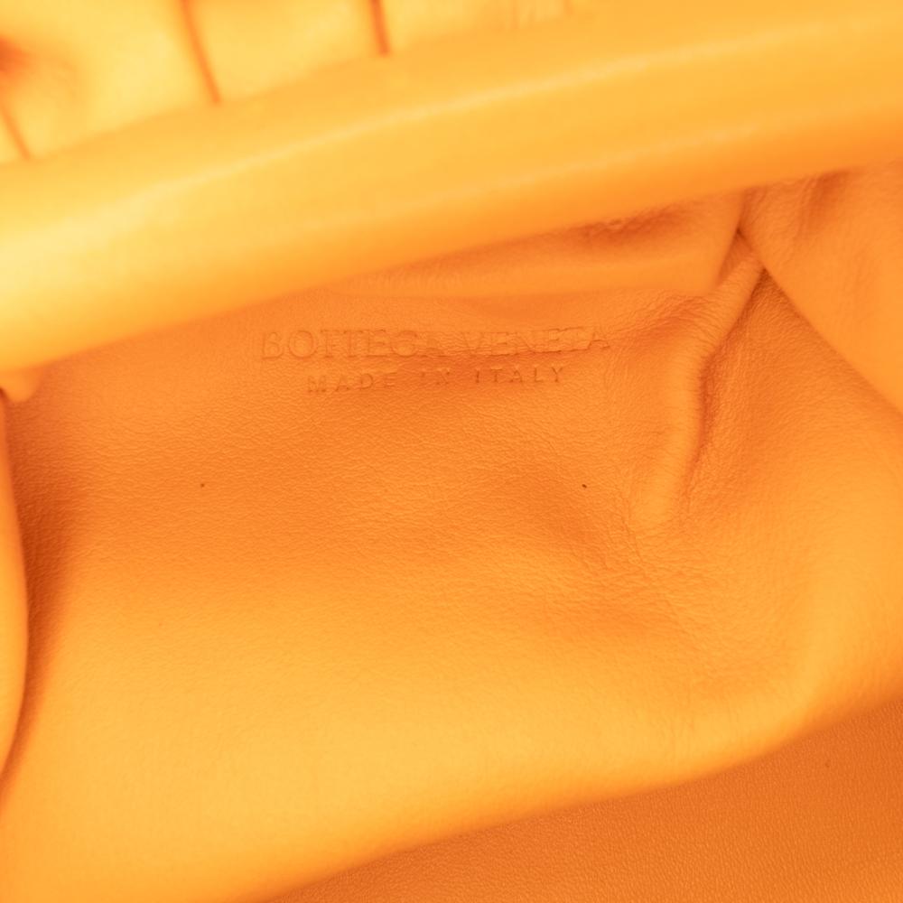 Bottega Veneta AB Bottega Veneta Orange Lambskin Leather Leather Lambskin The Mini Pouch Crossbody Italy