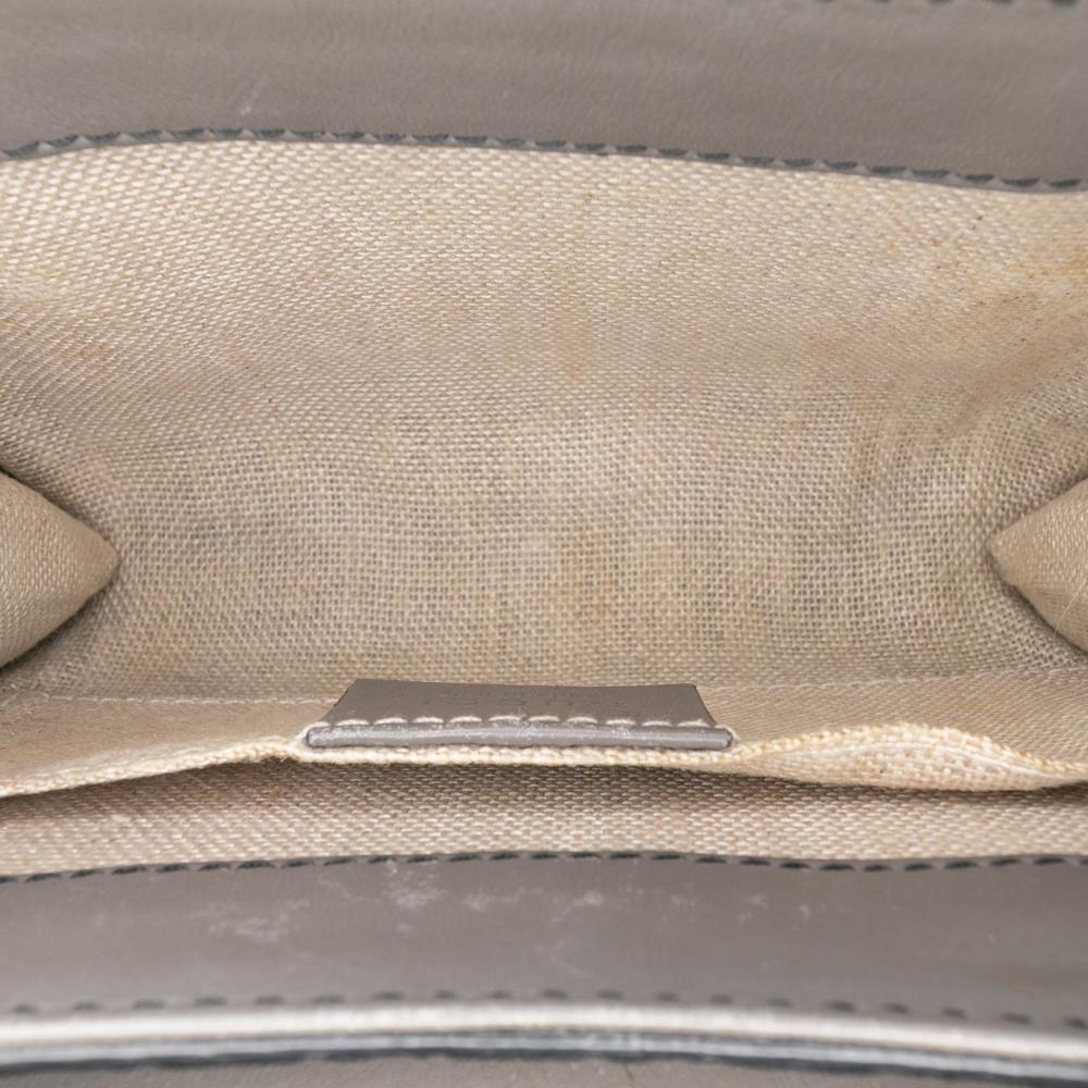 Gucci B Gucci Gray Dark Gray Calf Leather Mini Microguccissima Emily Crossbody Italy