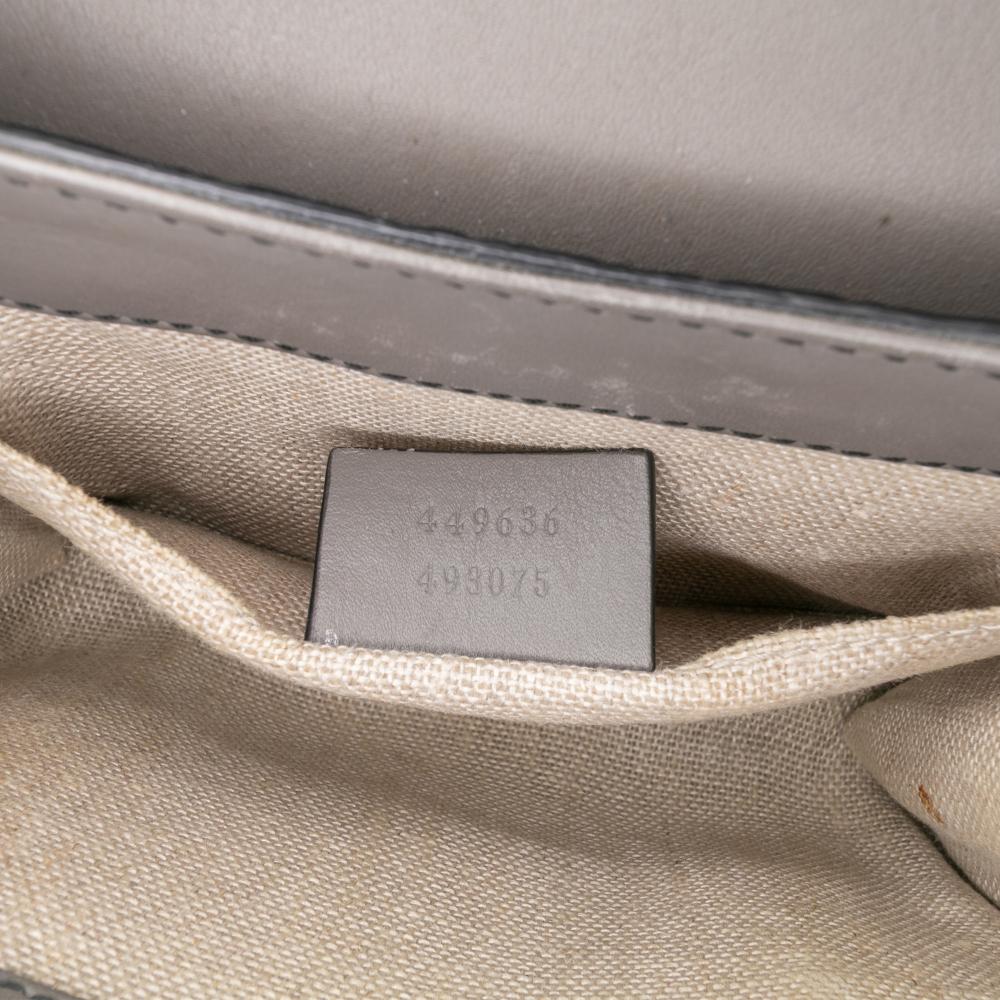 Gucci B Gucci Gray Dark Gray Calf Leather Mini Microguccissima Emily Crossbody Italy