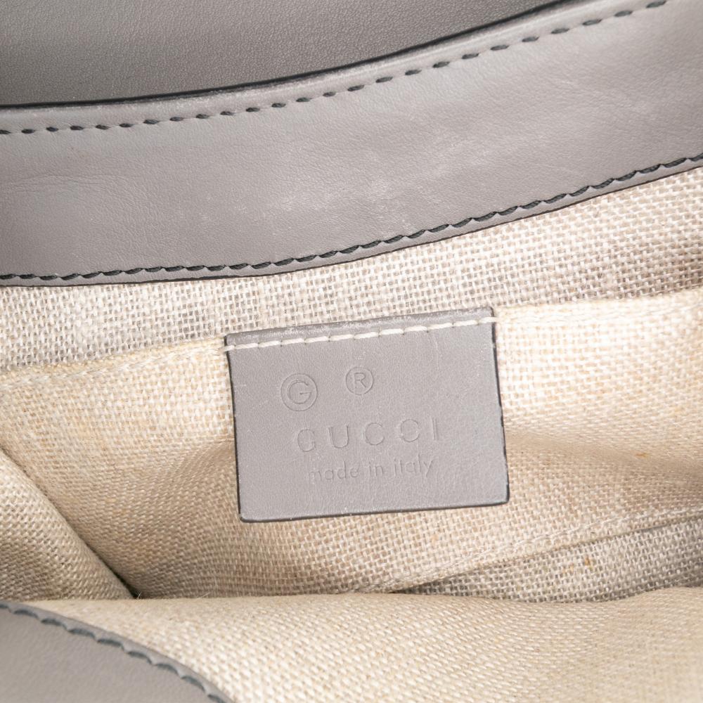 Gucci B Gucci Gray Dark Gray Calf Leather Mini Microguccissima Emily Crossbody Italy
