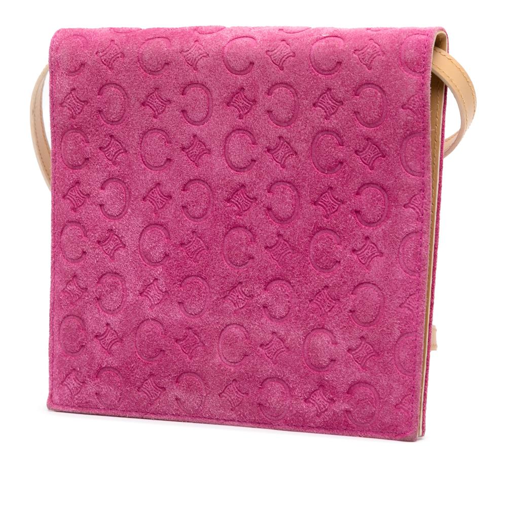 Celine B Celine Pink Dark Pink Suede Leather C Macadam Crossbody Spain