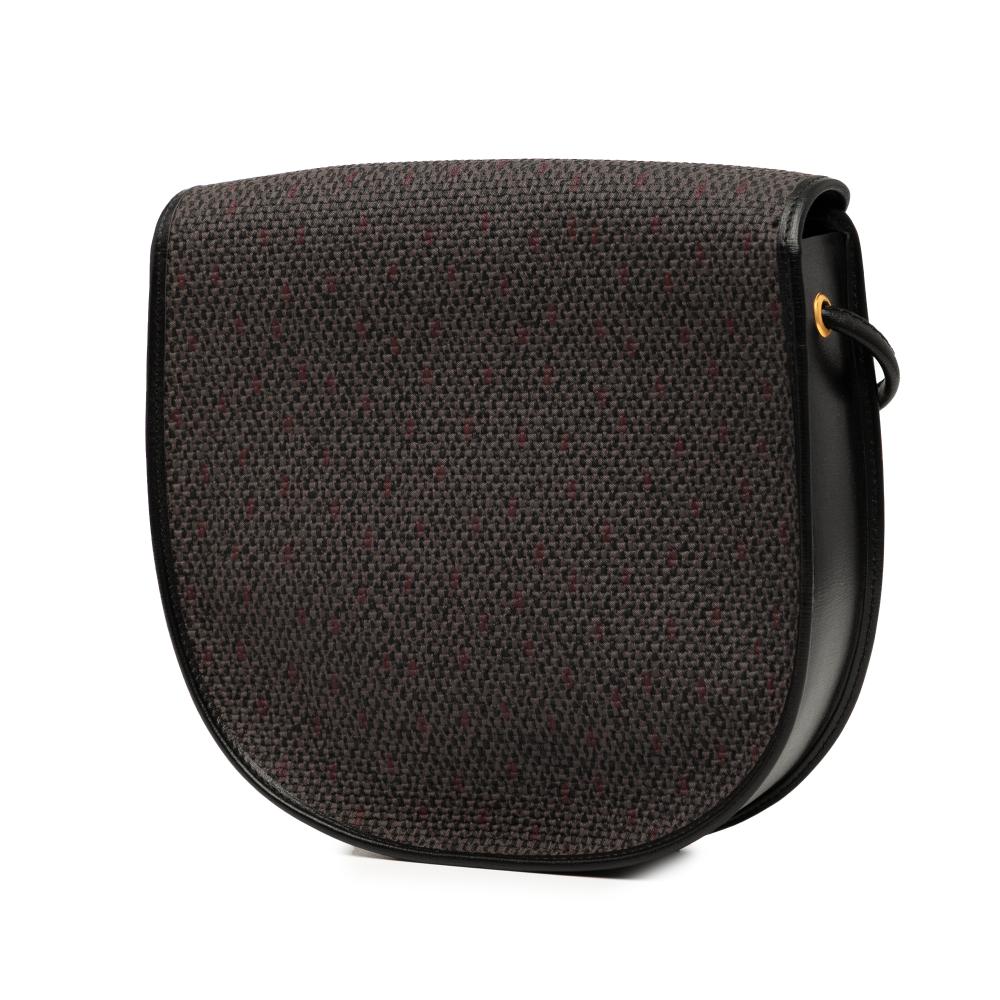 Saint Laurent B Saint Laurent Gray Dark Gray Coated Canvas Fabric Crossbody France