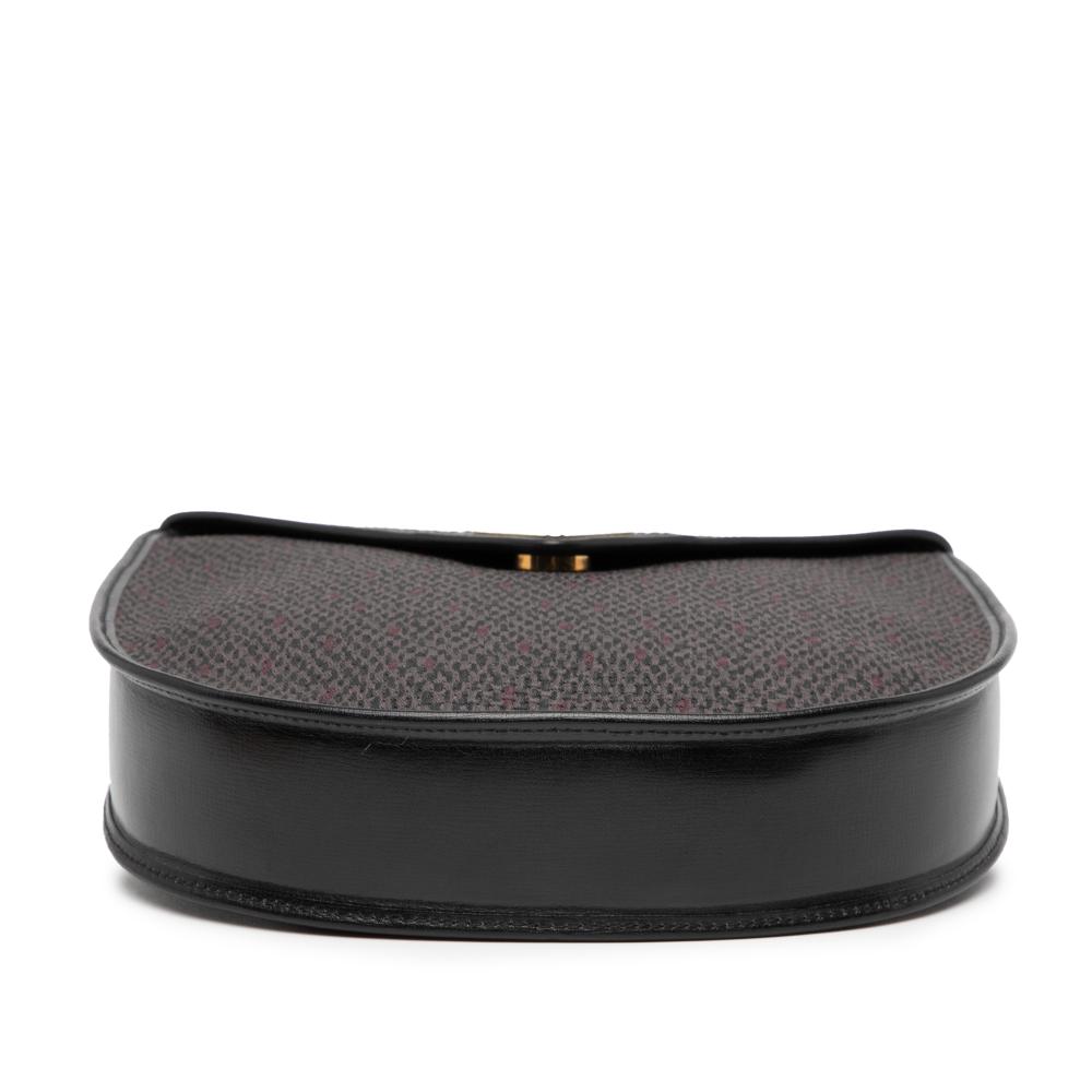 Saint Laurent B Saint Laurent Gray Dark Gray Coated Canvas Fabric Crossbody France