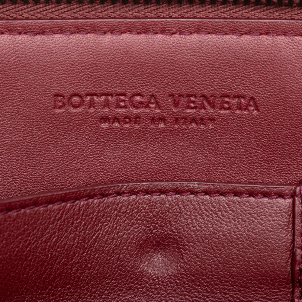 Bottega Veneta AB Bottega Veneta Red Dark Red Calf Leather skin Intrecciato Dot Document Case Italy