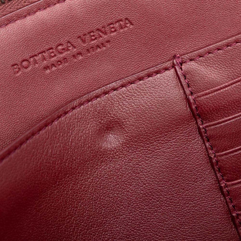 Bottega Veneta AB Bottega Veneta Red Dark Red Calf Leather skin Intrecciato Dot Document Case Italy
