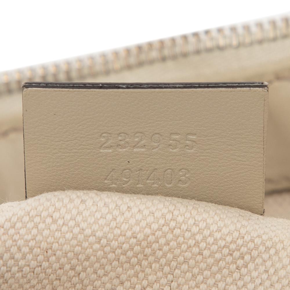 Gucci B Gucci Brown Canvas Fabric GG Sukey Shoulder Bag Italy