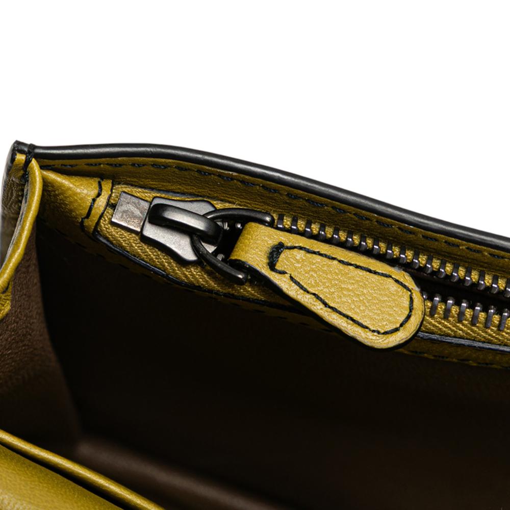 Bottega Veneta Yellow Nappa Intrecciato Studded Wallet on Chain Italy