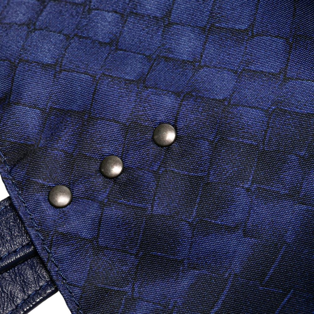 Bottega Veneta B Bottega Veneta Blue Midnight Blue Nylon Fabric Intrecciolusion Tote Italy