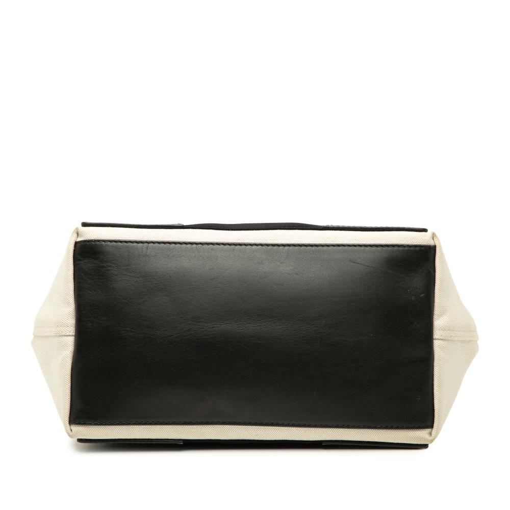 Balenciaga B Balenciaga White Canvas Fabric Navy Cabas Tote S Italy
