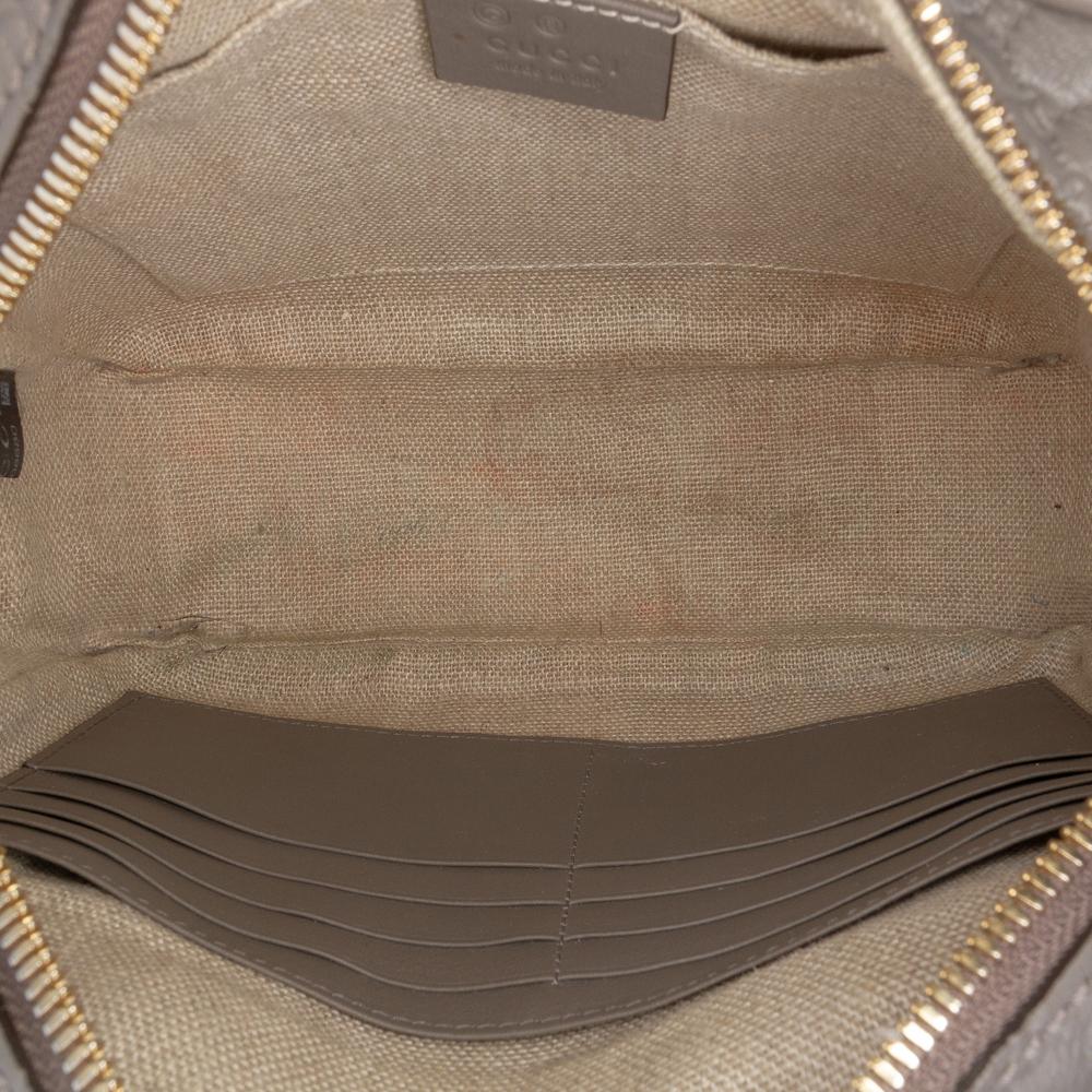 Gucci B Gucci Gray Calf Leather Microguccissima Bree Crossbody Italy