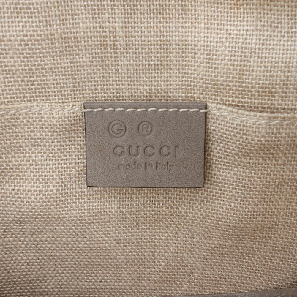 Gucci B Gucci Gray Calf Leather Microguccissima Bree Crossbody Italy
